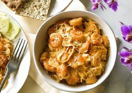 Creamy Low Carb Keto Instant Pot Garlic Shrimp Scampi With Carbanada Pasta Recipe For Your Quick Dinner